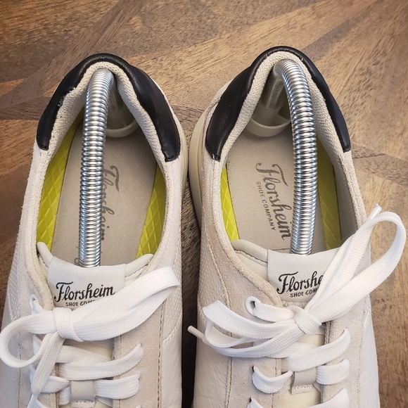 Florsheim HEIST Plain Toe Men's White Sneakers Leather Size 10.5 Wide - Picture 9 of 16
